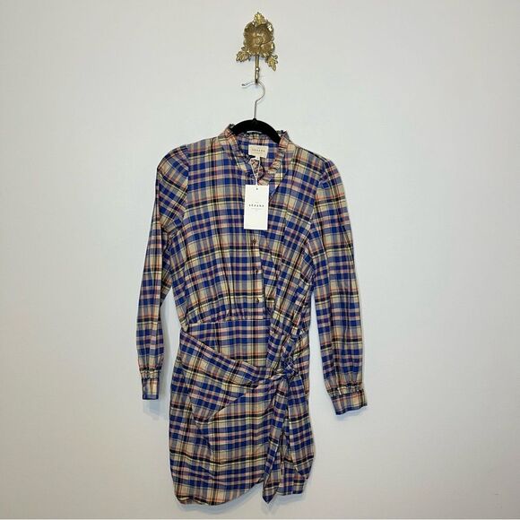 Sezane Capri Dress Check Print 40 - Picture 1 of 9